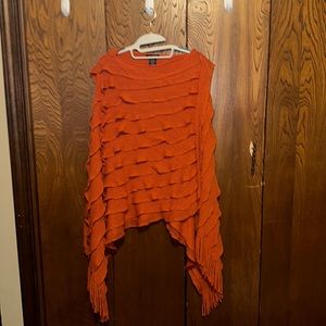 Max Edition Orange Ruffle Poncho